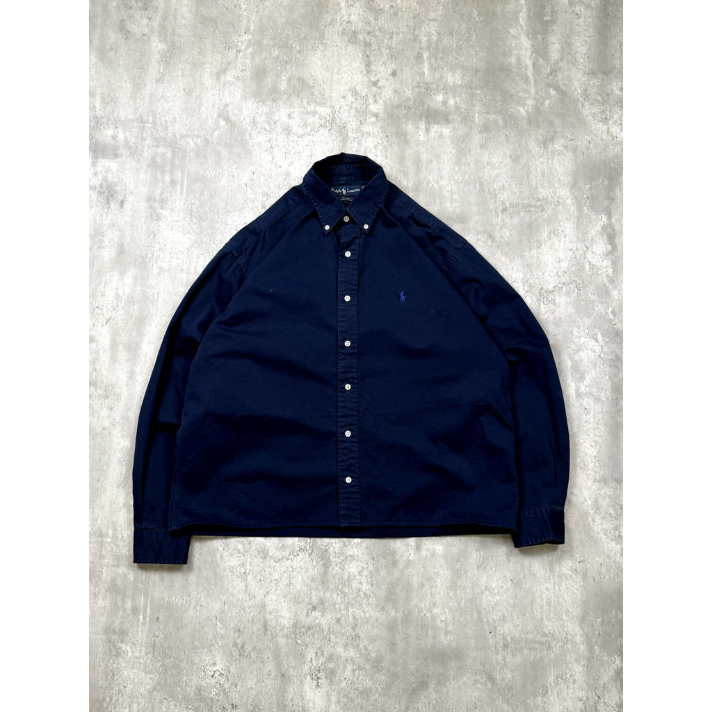 Vintage Polo Ralph Lauren Embroidered Pony Cropped Button Up Shirt Size Large