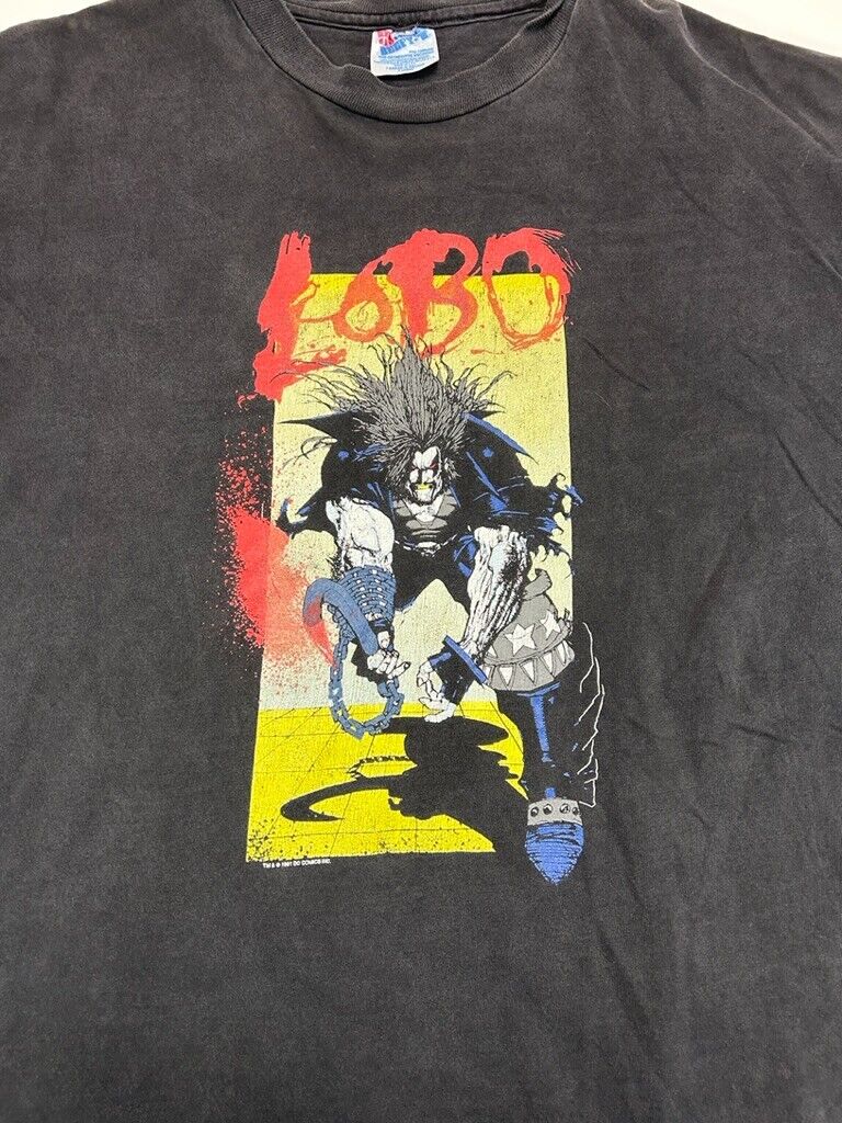 Vintage 1991 Lobo DC Comics Graphitti Comic Book Promo T-Shirt Size XL