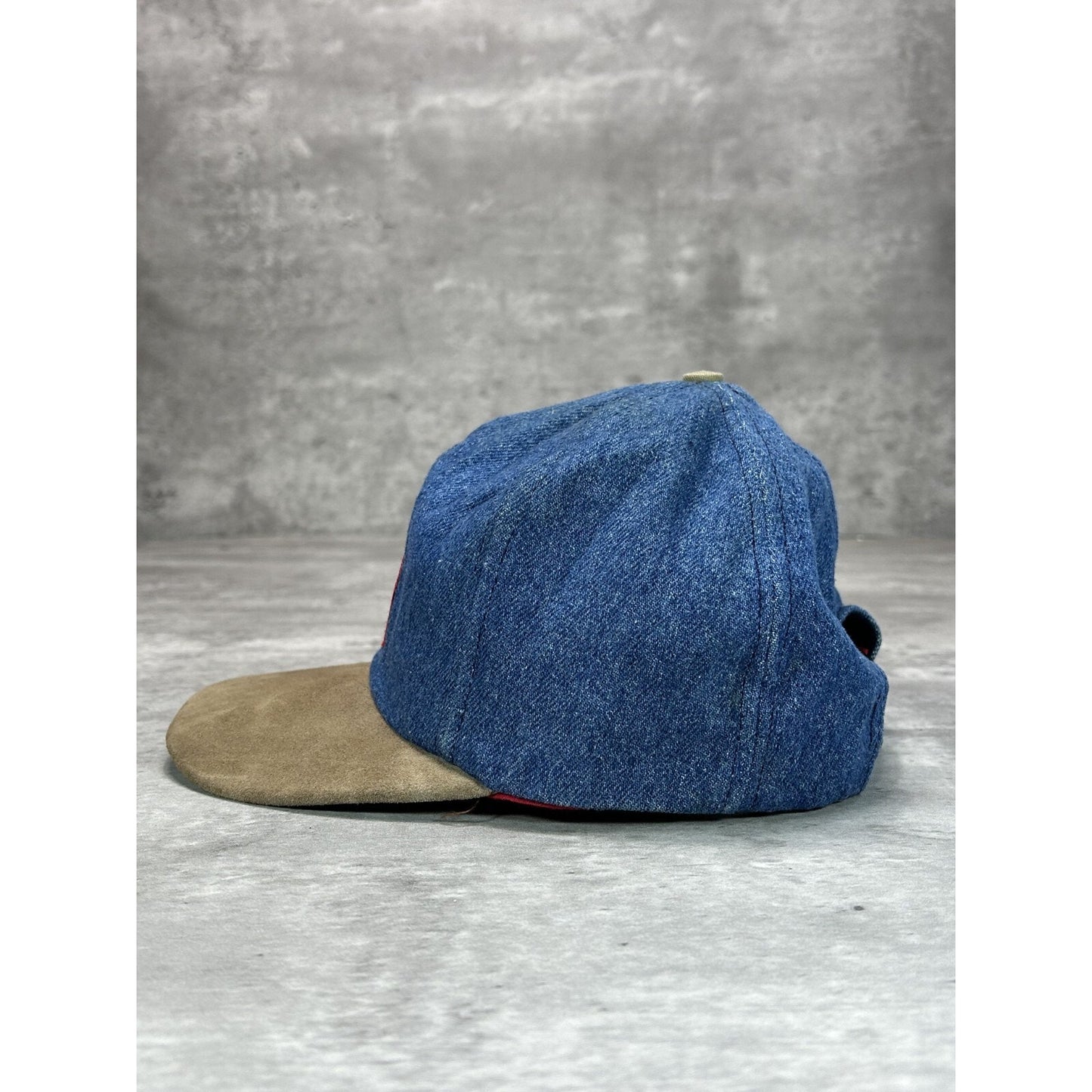 Vintage 90s Coca Cola Embroidered Spellout Logo Denim Snapback Hat OSFA