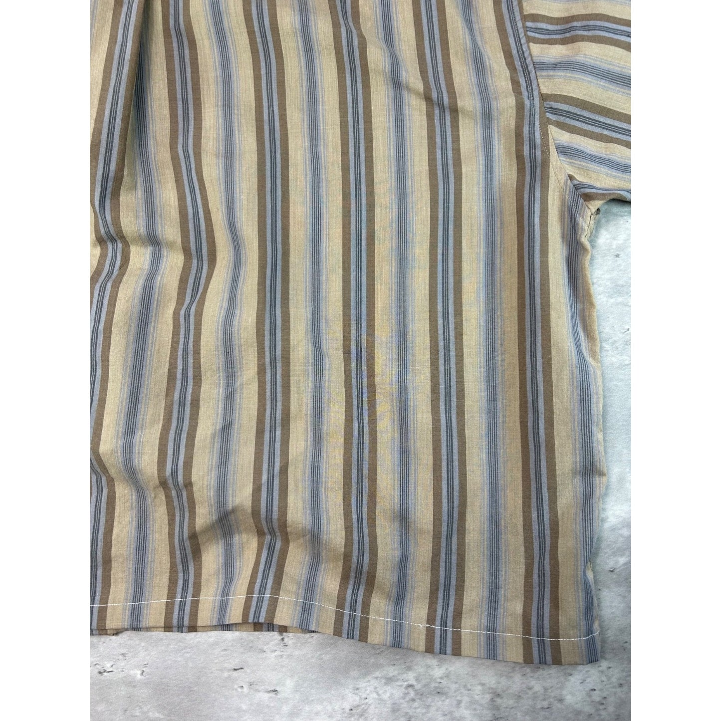 Vintage Bill Blass Striped Short Sleeve Cropped Reworked Button Up Shirt Sz 2XL