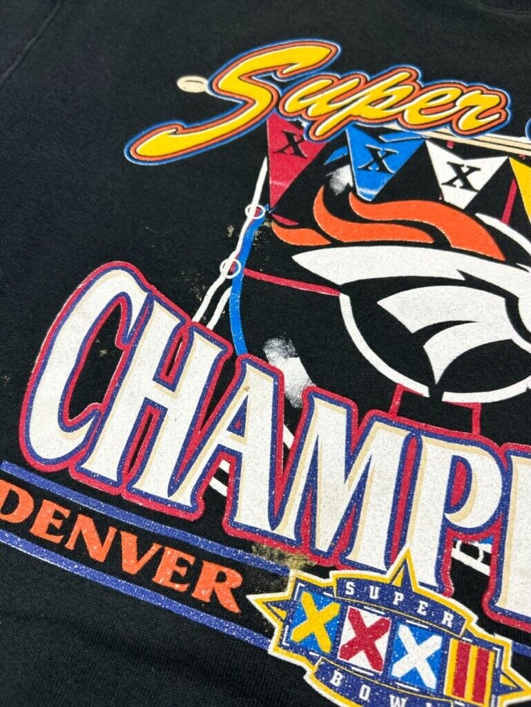 Vintage 90s Denver Broncos NFL Super Bowl XXII Champs Sweatshirt Size Large