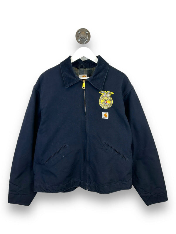 Vintage 90s Carhartt Plaid Blanket Lined FFA Detroit Jacket Size XL 101209403