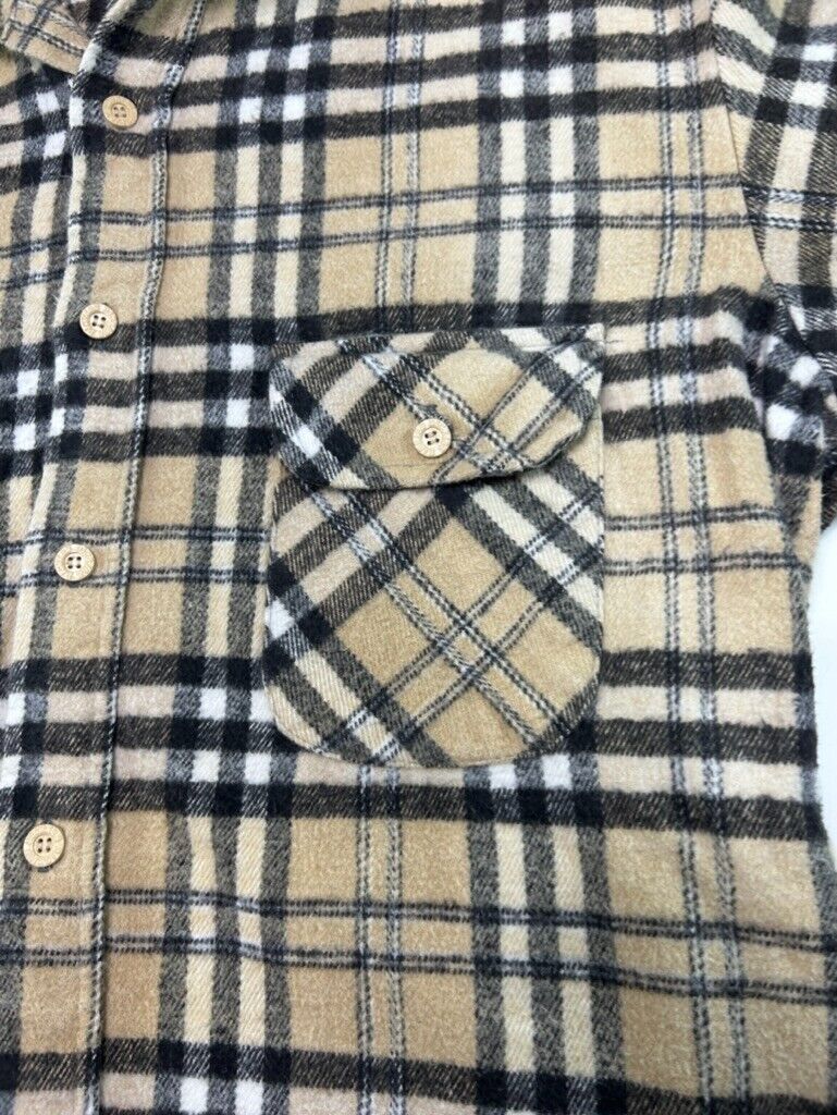 Vintage 90s Dickies Plaid Double Pocket Long Sleeve Button Up Shirt Size Small