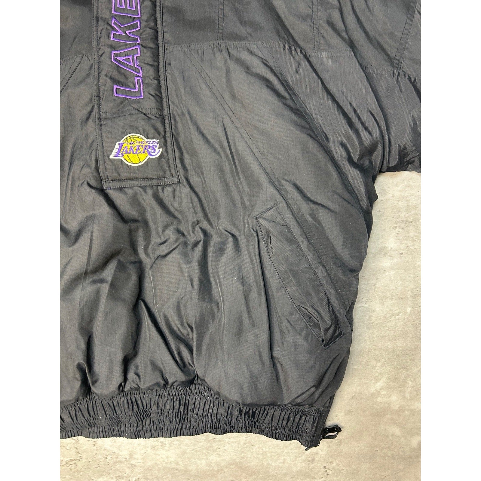Vintage 90s Los Angeles Lakers NBA Starter 1/2 Zip Insulated Jacket Size Small