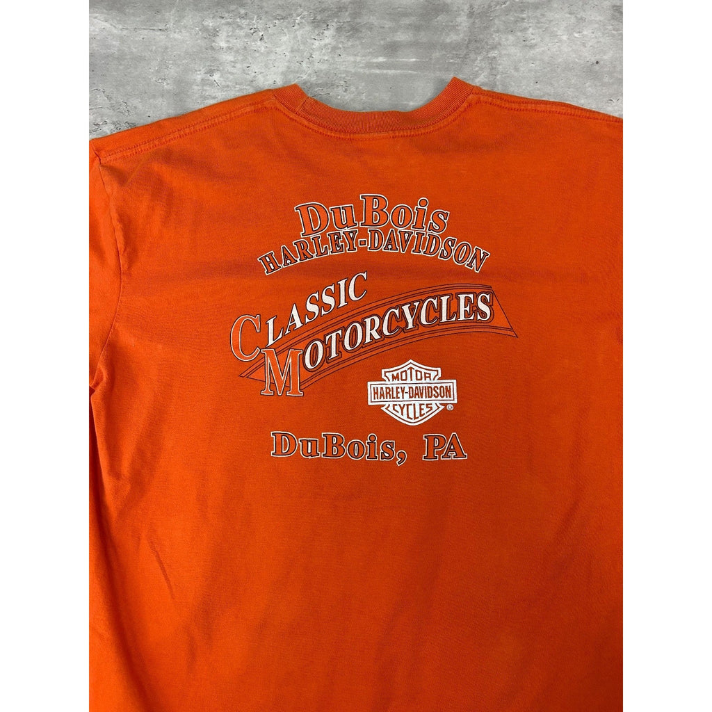 Harley Davidson Bad To The Chrome Motorcycle T-Shirt Size XL Orange