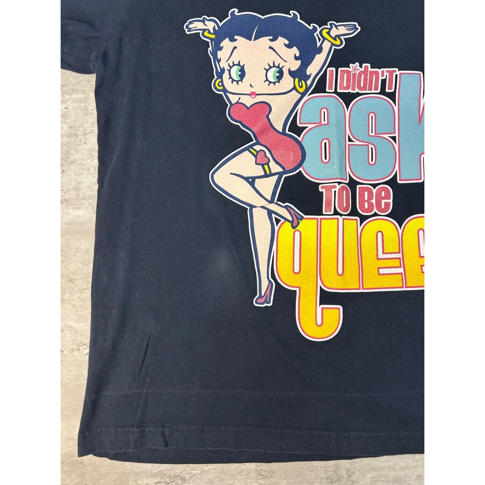 Vintage 2003 Betty Boop Didnt Ask To Be The Queen Cartoon Graphic T-Shirt Sz XL