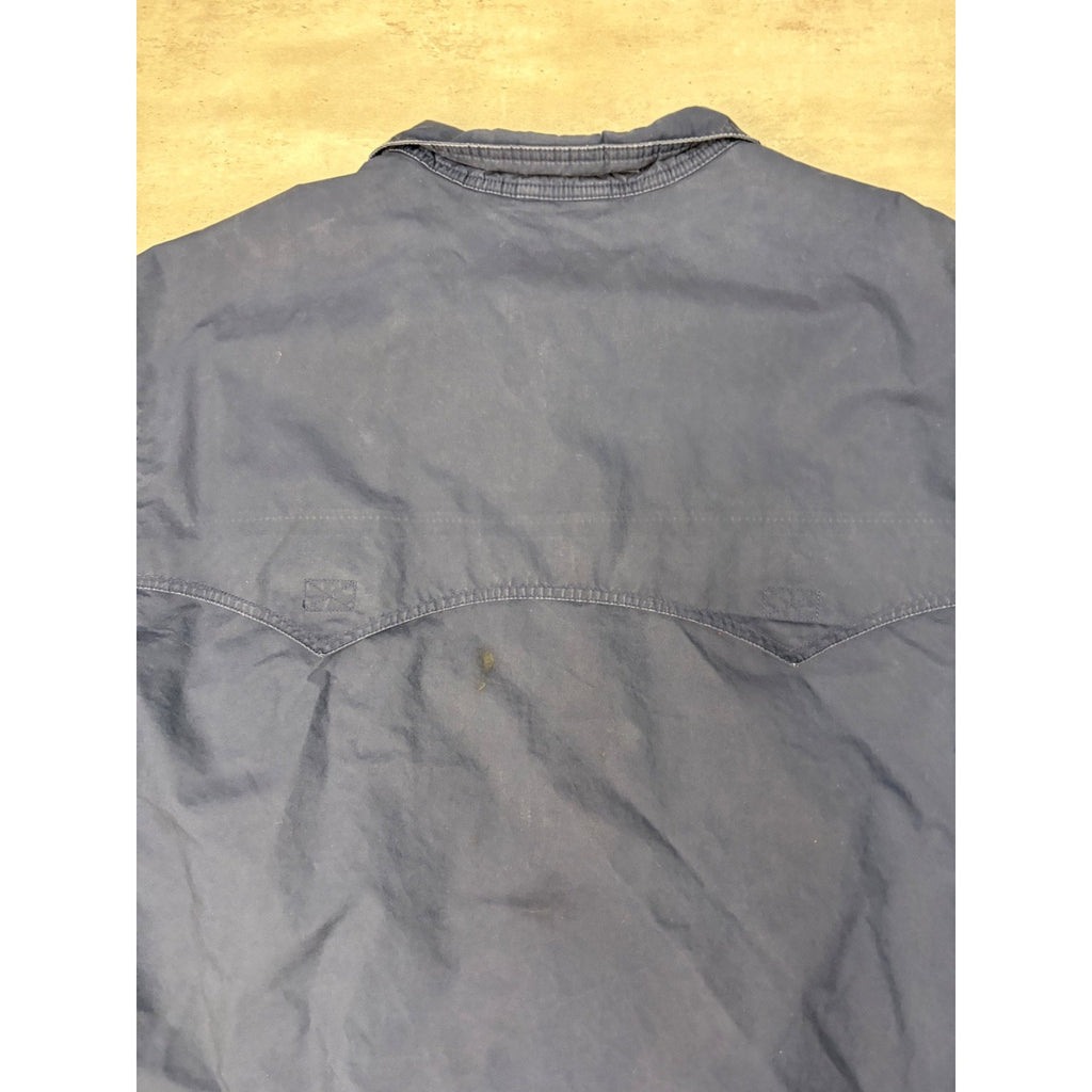 Vintage Lands End Plaid Lined Full Zip Navy Harrington Style Jacket Size Large