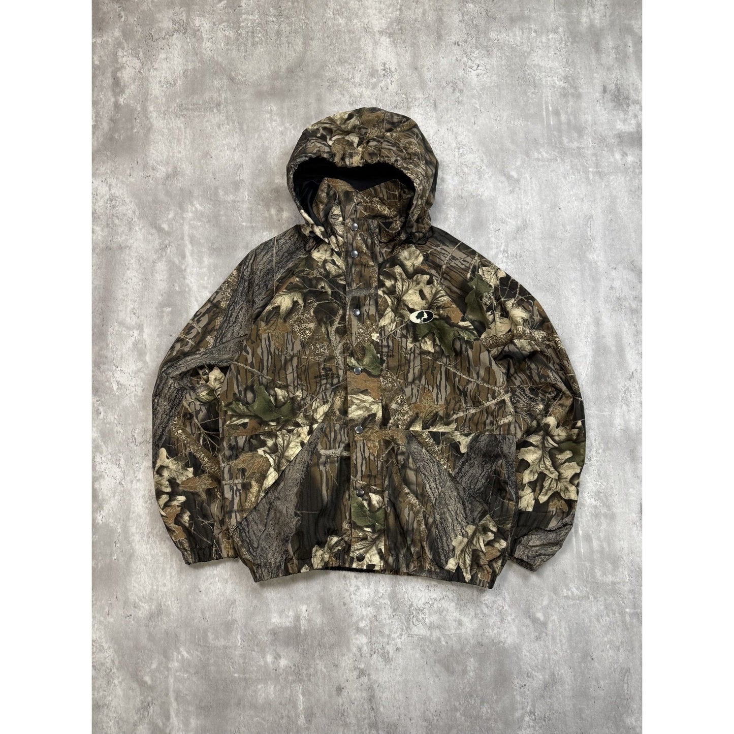Vintage 80s/90s Mossy Oak Tree Camo Hunting Windbreaker Jacket Size Medium