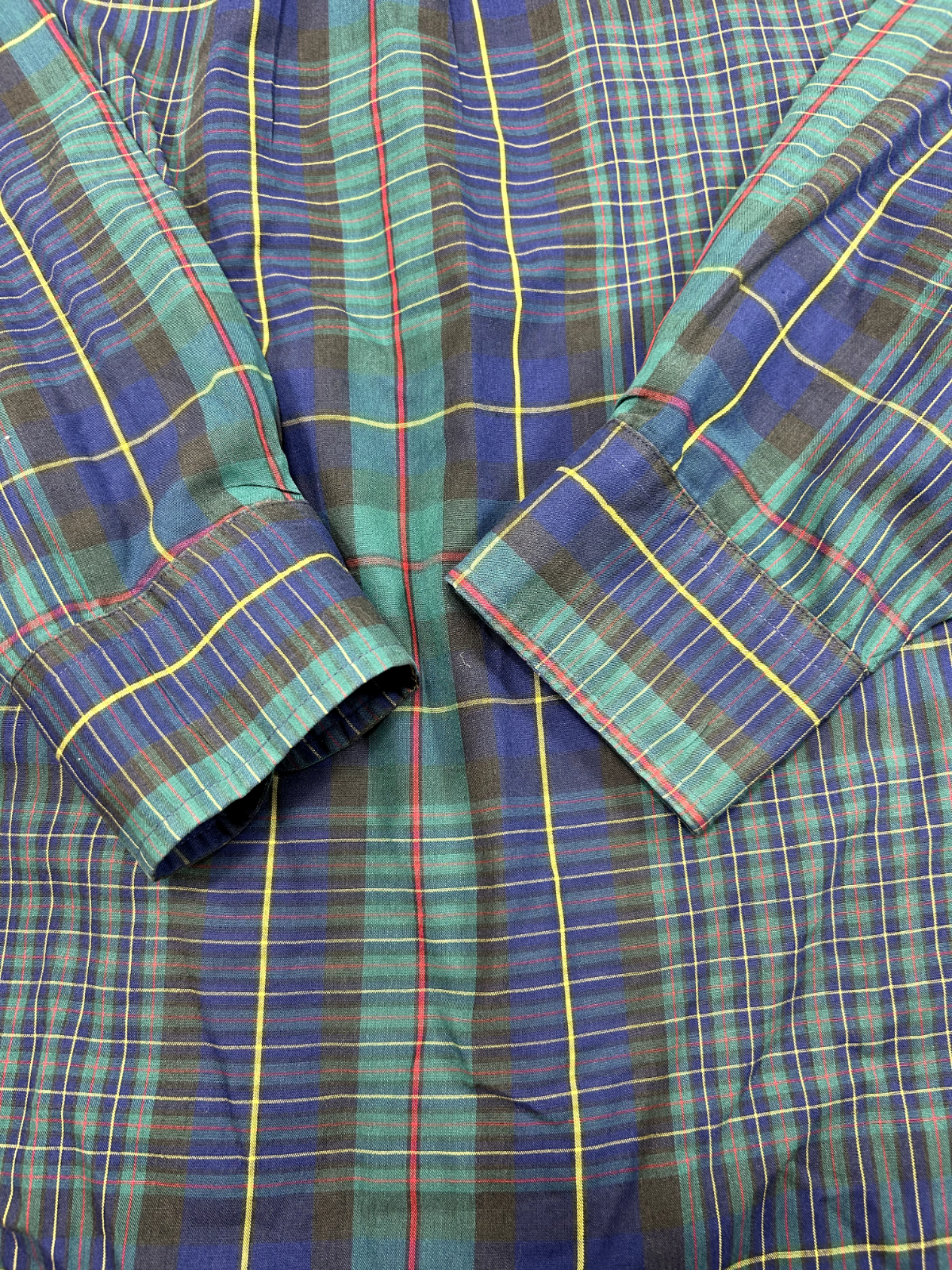 Vintage 90s Gant Fox Hunt Plaid Single Pocket Button Up Shirt Size Medium