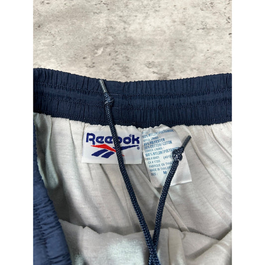 Vintage 90s Reebok Tonal Embroidered Logo Nylon Track Pants Size Medium
