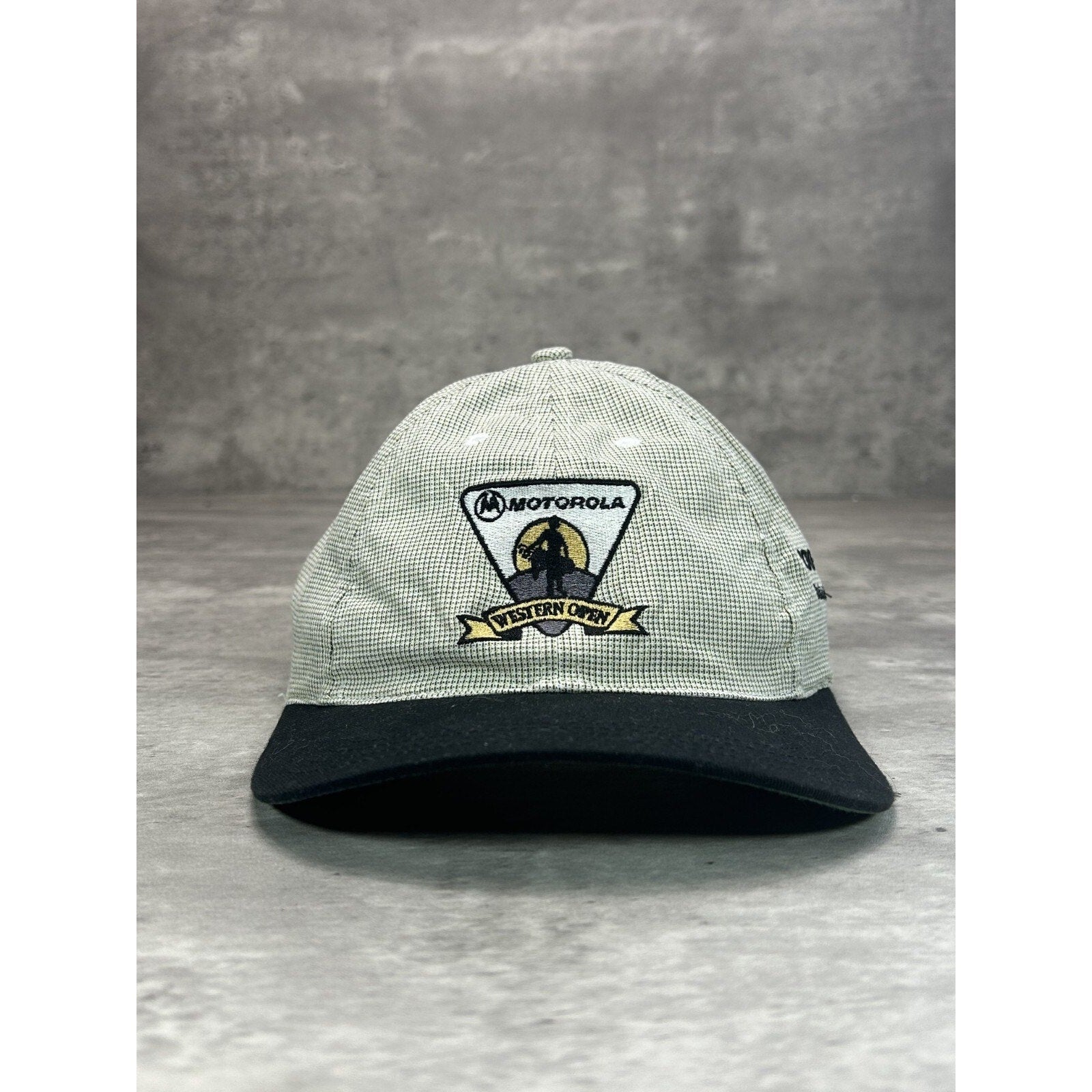 Vintage 90s Motorola Western Open Embroidered Golfing Snapback Hat OSFA