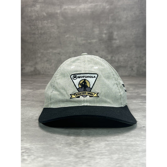 Vintage 90s Motorola Western Open Embroidered Golfing Snapback Hat OSFA