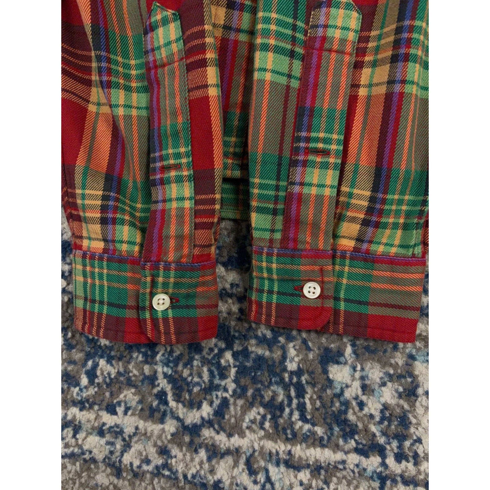 Vintage Polo Ralph Lauren Embroidered Pony Plaid Button Up Shirt Size Large