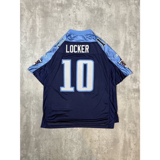 Vintage Jake Locker #10 Tennessee Titans NFL Reebok Football Jersey Size Large