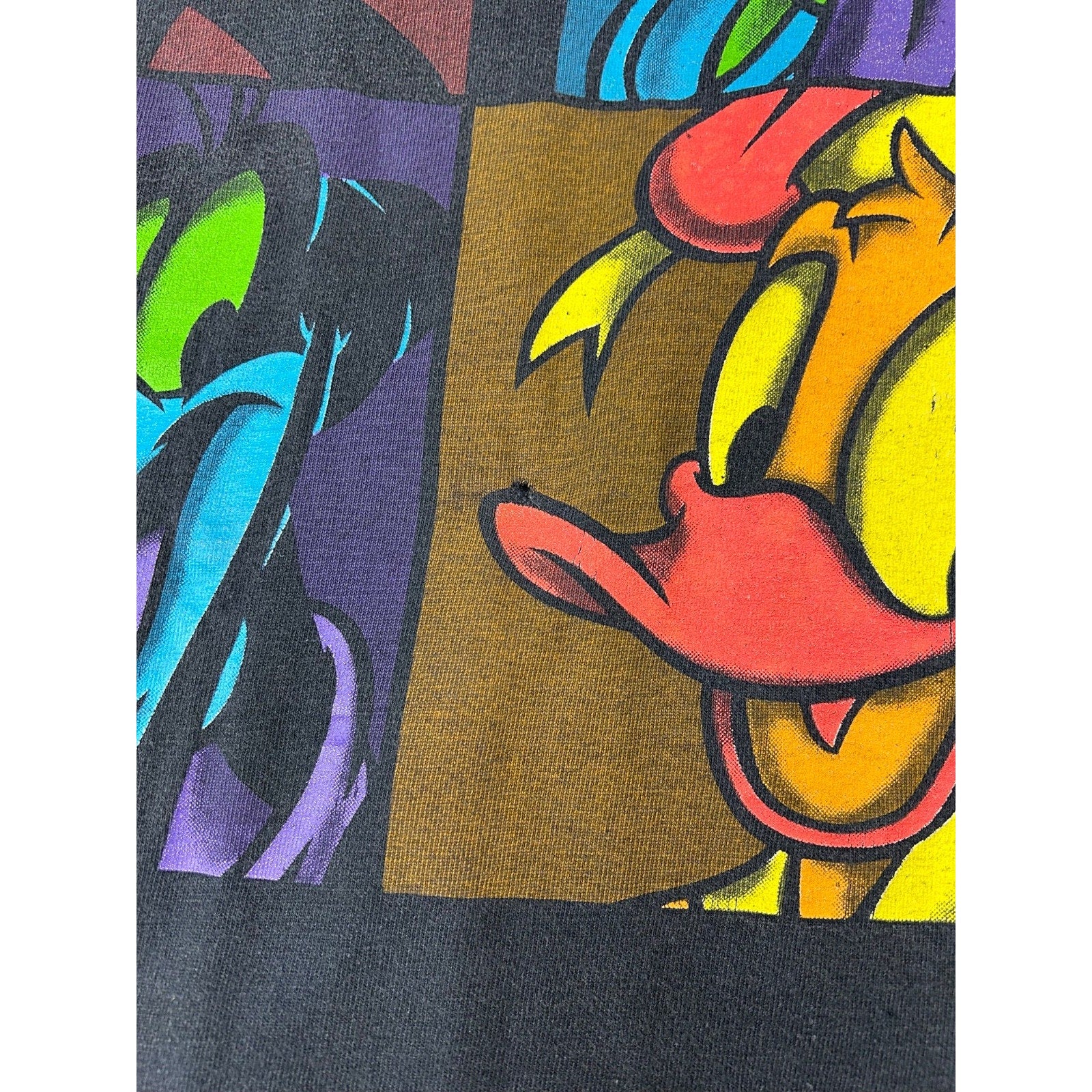 Vintage 90s Walt Disney Mickey Goofy Cartoon Graphic T-Shirt Size Large
