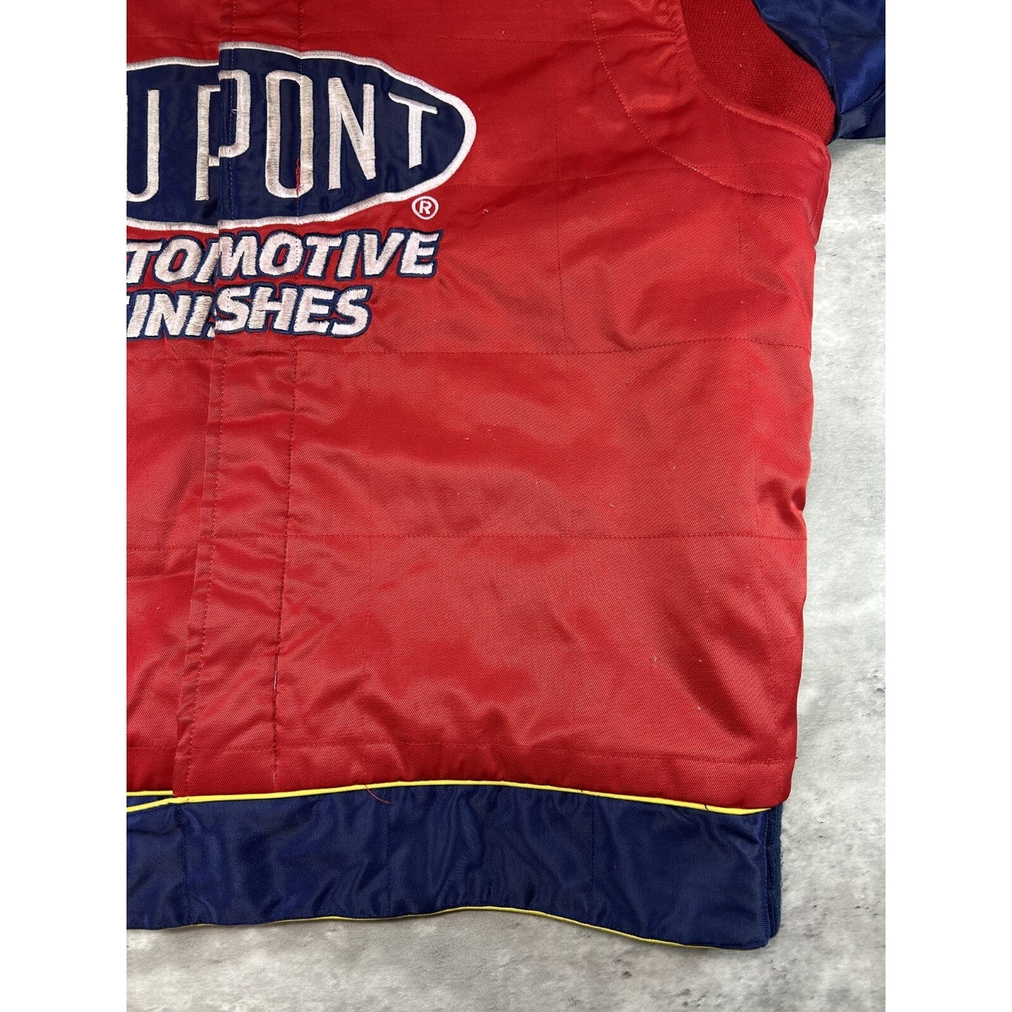 Vintage Nascar Dupont Racing Embroidered Nascar Race Jacket Size XL Red