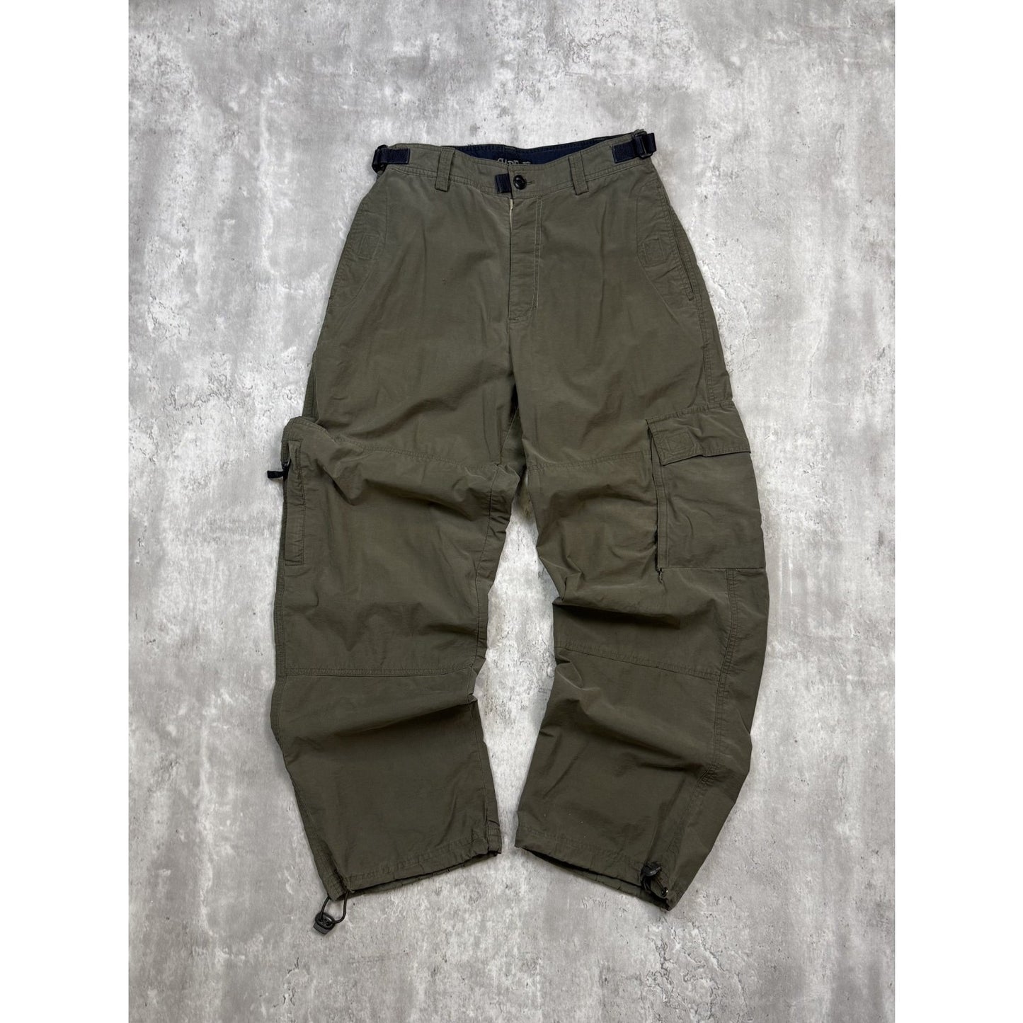 Vintage Y2K Carbon Nylon Utility Cargo Track Pants Size 29