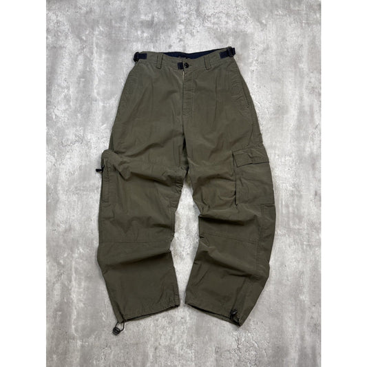 Vintage Y2K Carbon Nylon Utility Cargo Track Pants Size 29