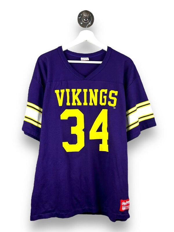 Vintage 80s/90s Minnesota Vikings #34 Rawlings NFL Practice Jersey Sz XL Purple