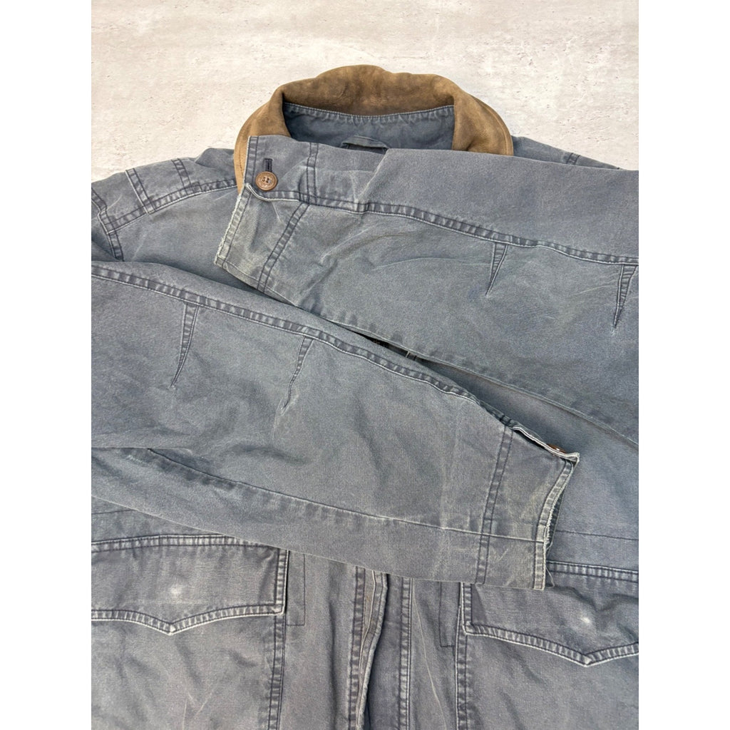 Vintage L.L. Bean Canvas Full Zip Utility Bomber Jacket Size Large