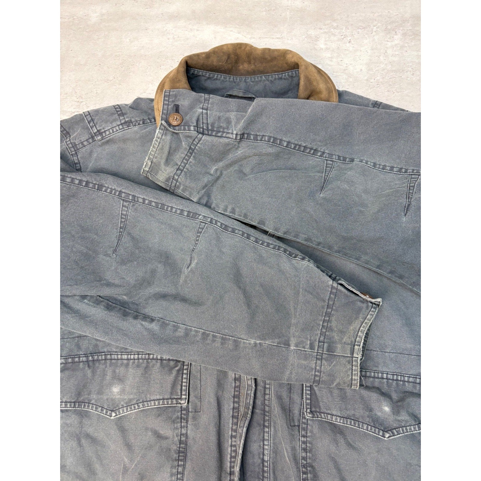 Vintage L.L. Bean Canvas Full Zip Utility Bomber Jacket Size Large