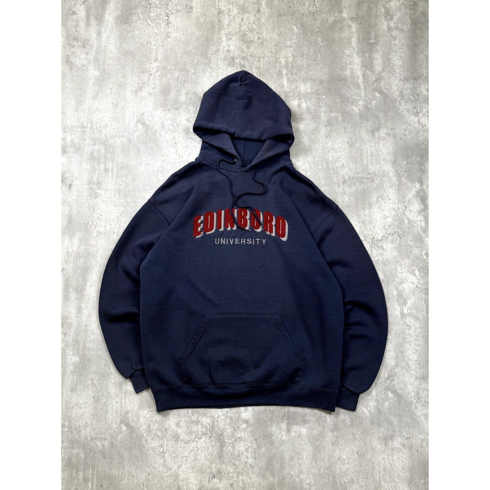 Vintage Edinboro University Arc Spellout NCAA Hooded Sweatshirt Size Large