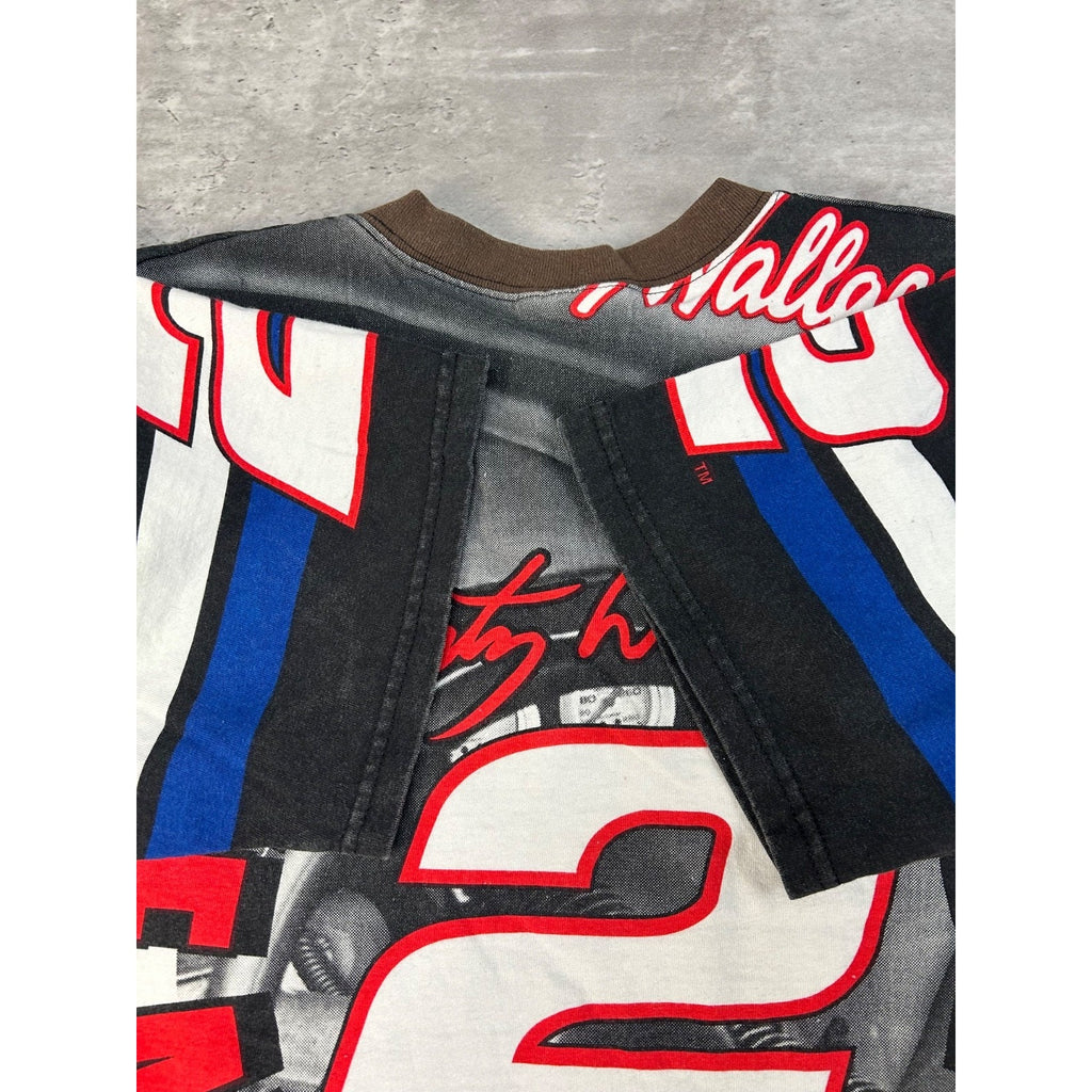 Vintage 90s Rusty Wallace #2 Miller Lite Nascar All Over Print T-Shirt Sz Large