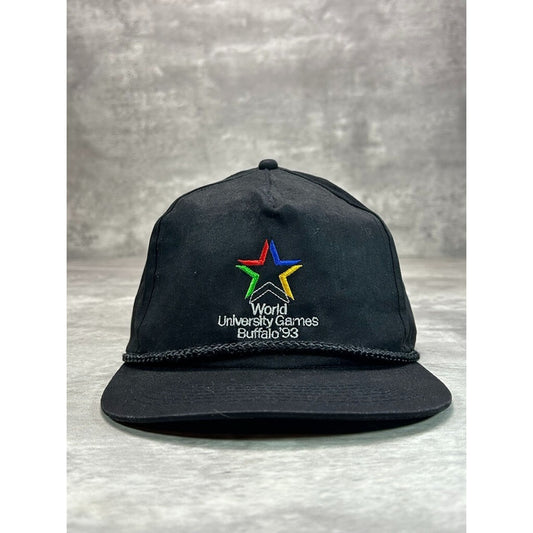 Vintage 1993 Worlds University Games Embroidered Spellout Snapback Hat OSFA