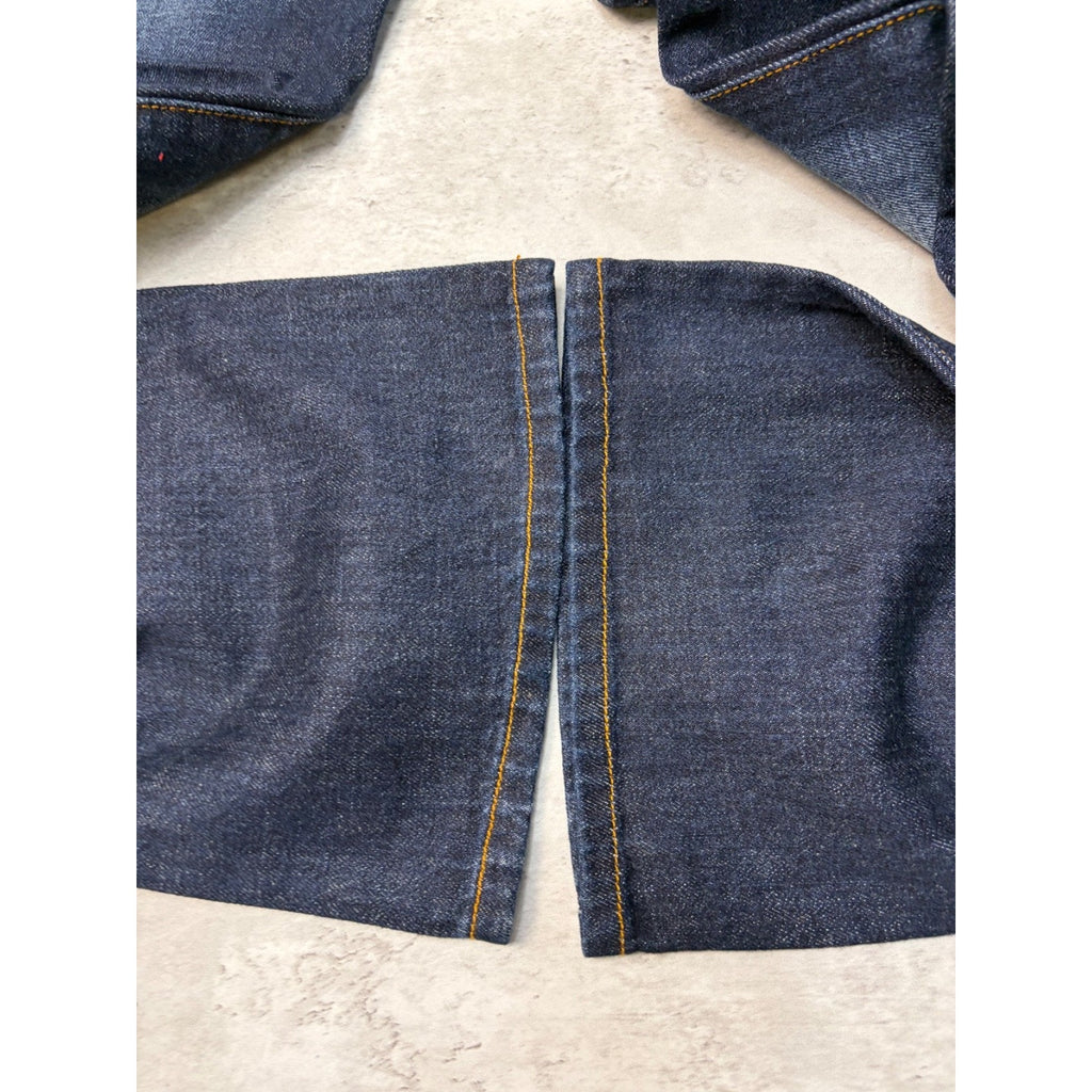 Vintage Y2K Rocawear Embroidered Pocket Skull Dark Wash Denim Pants