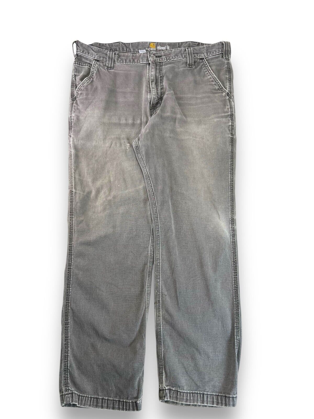 Carhartt Relaxed Fit Canvas Workwear Carpenter Pants Size 38W Gray