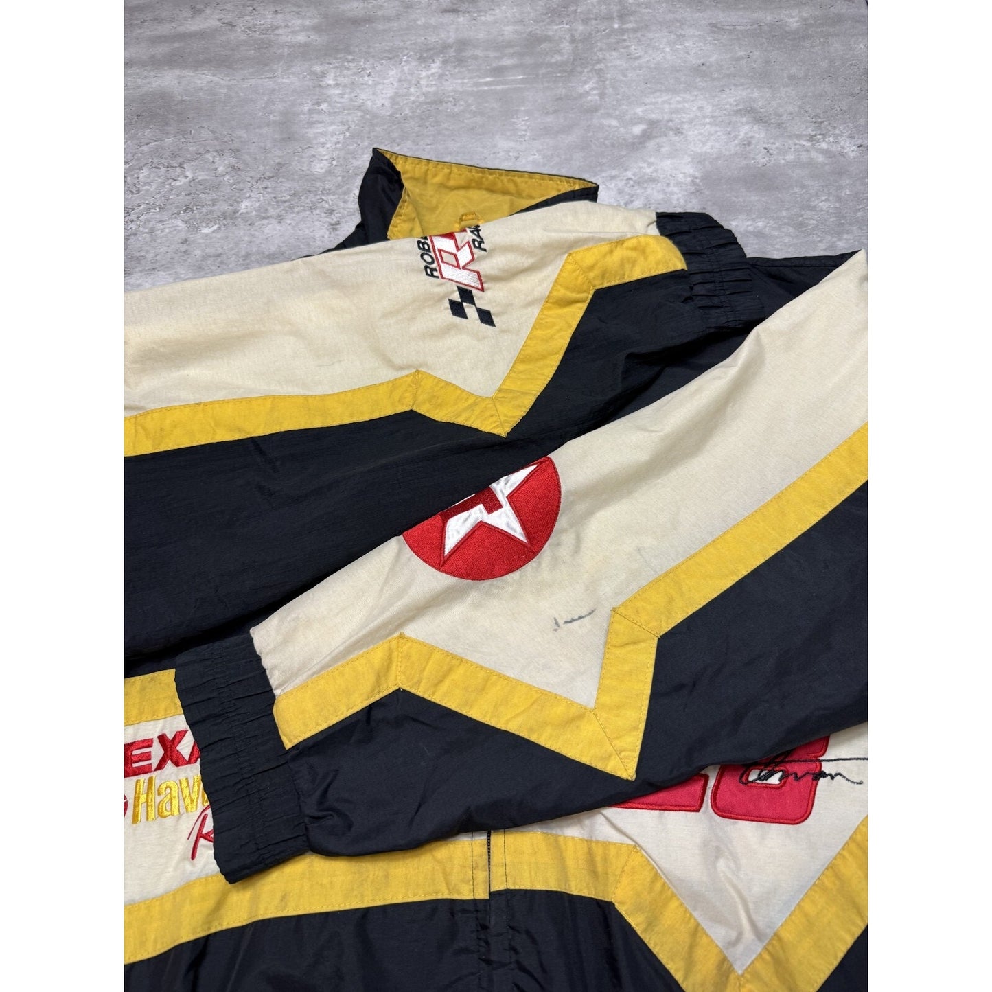 Vintage 90s Ernie Irvan #28 Nascar Texaco Embroidered Full Zip Jacket Size Large