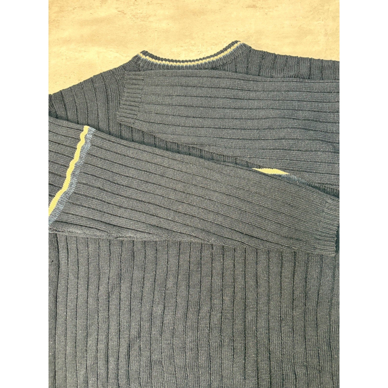 Vintage Canda Striped Ribbed Pullover Knit Sweater Size Large