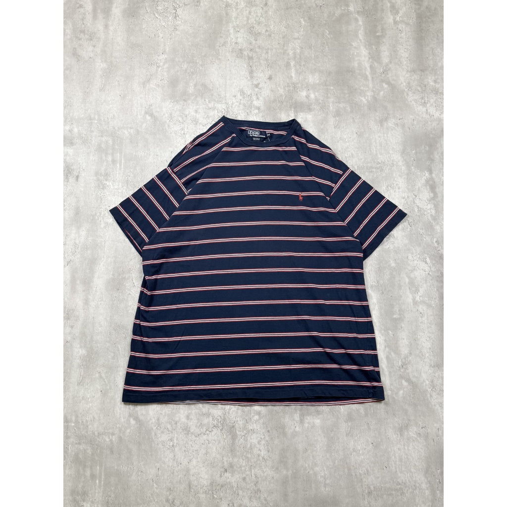 Vintage Polo Ralph Lauren Embroidered Pony Striped T-Shirt Size 2XL