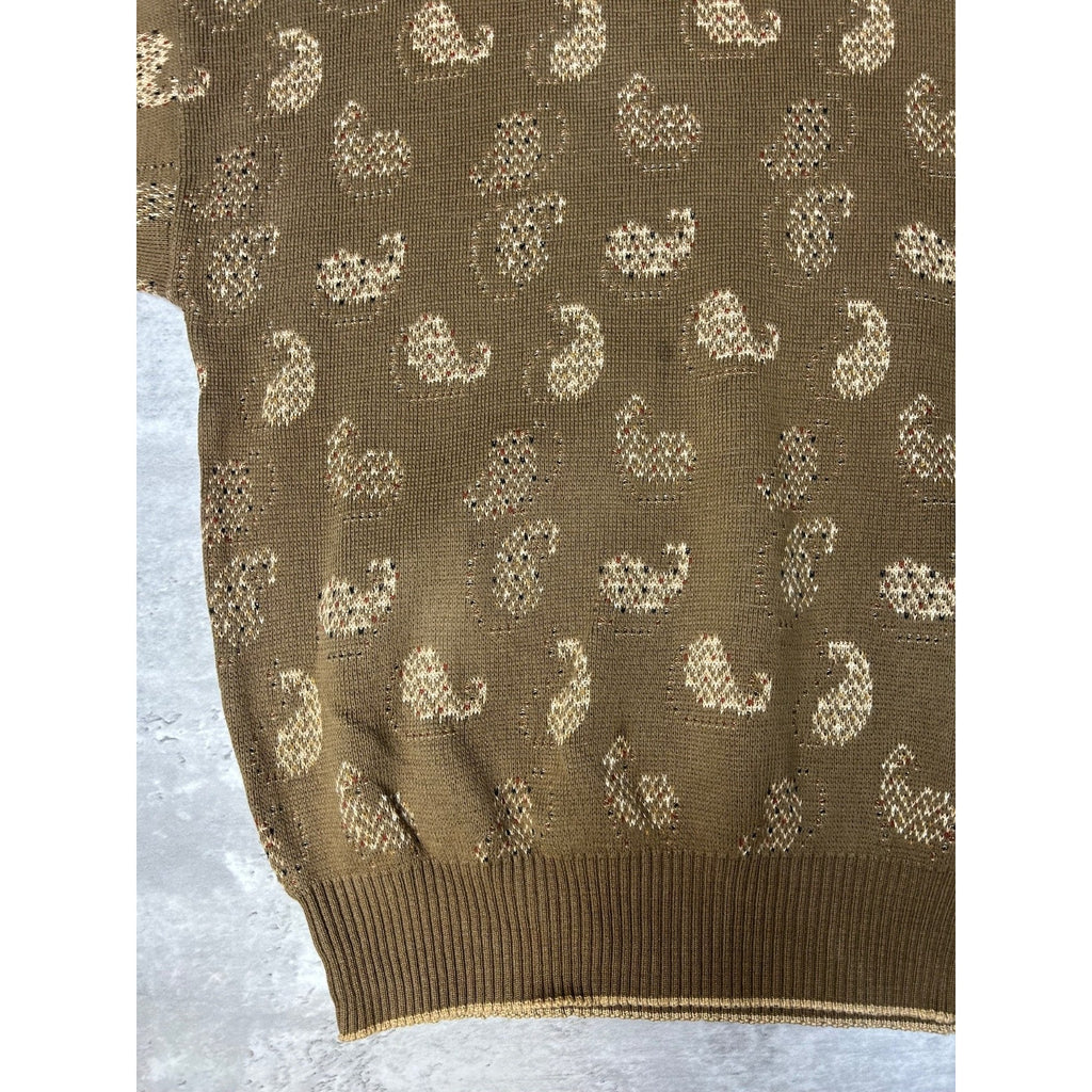 Vintage 90s Tricots St Raphael Abstract Graphic Pullover Knit Sweater Sz Medium