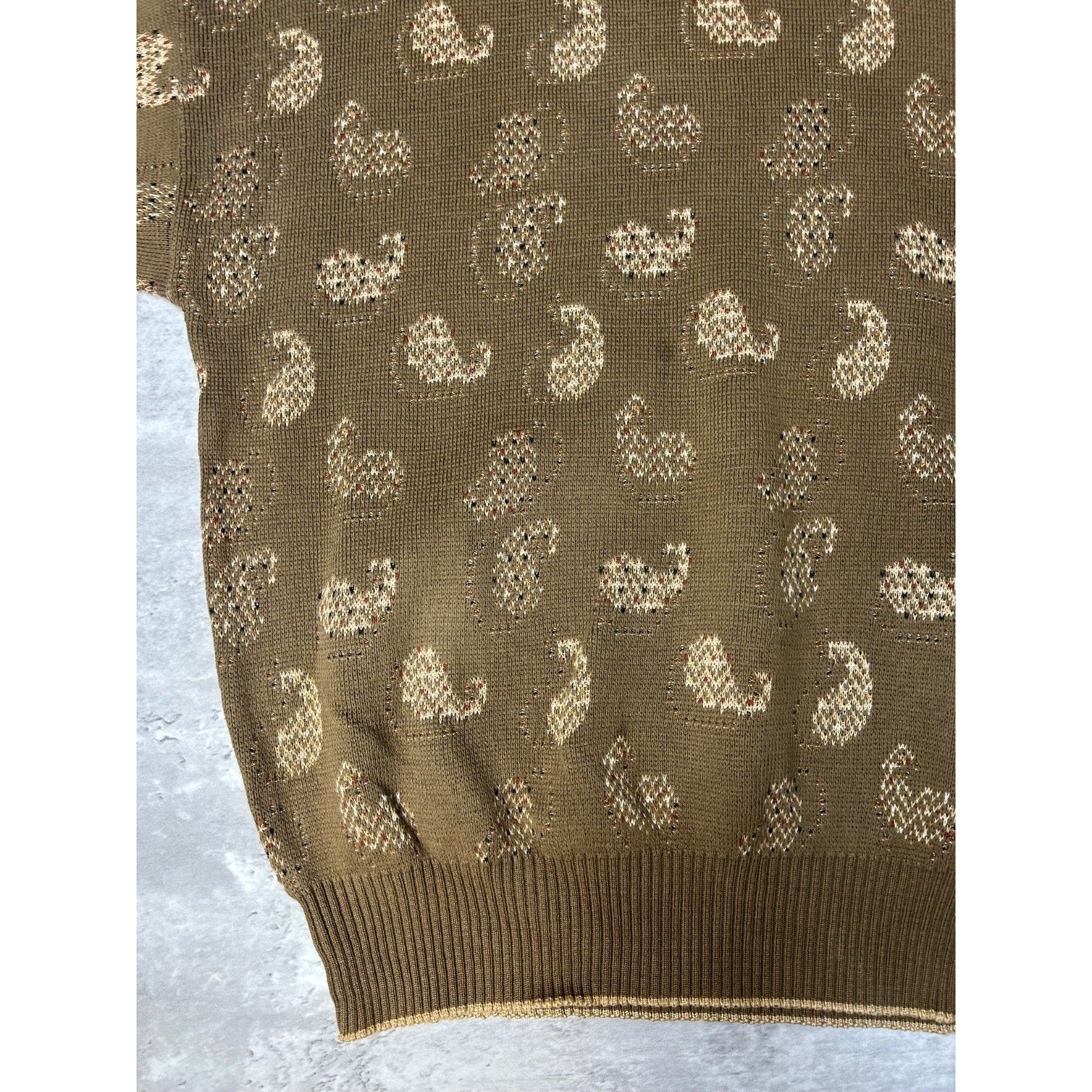 Vintage 90s Tricots St Raphael Abstract Graphic Pullover Knit Sweater Sz Medium