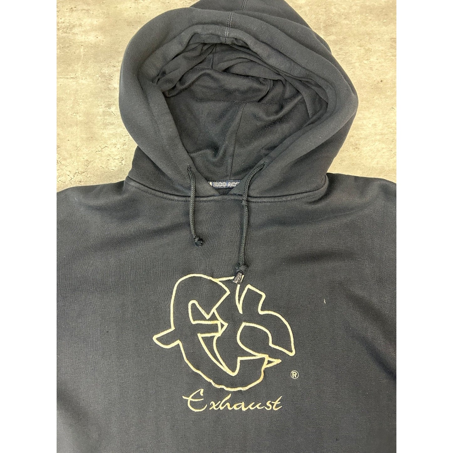 Vintage Y2K Fubu Sport Exhaust Embroidered Spellout Hooded Sweatshirt Sz Medium