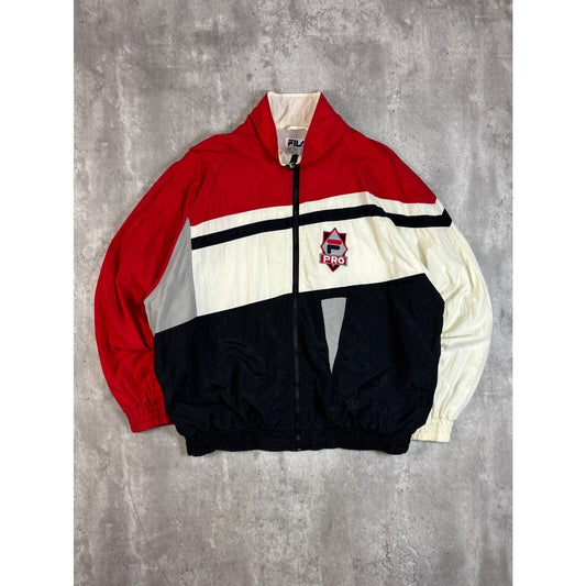 Vintage 90s Fila Pro Nylon Full Zip Windbreaker Jacket Size XXL