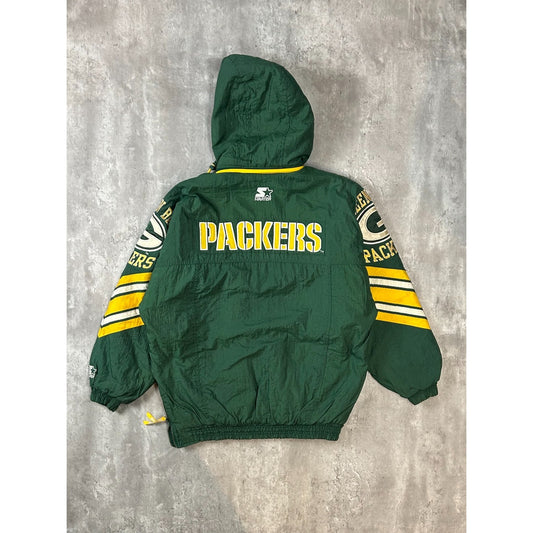 Vintage 90s Green Bay Packers NFL Embroidered Insulated Jacket Size Medium