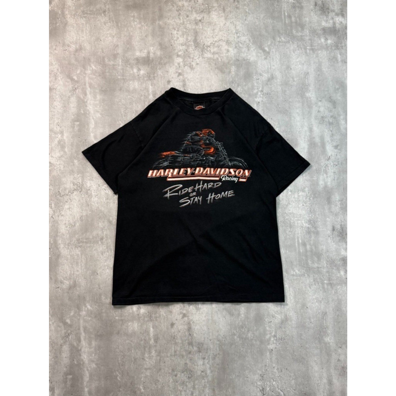 Vintage 1996 Harley Davidson Ride Hard Or Stay Home Motorcycle T-Shirt Sz Large