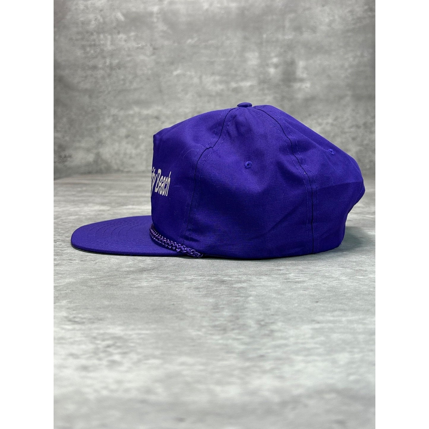 Vintage 90s Panama City Beach Graphic Spellout Strapback Hat OSFA