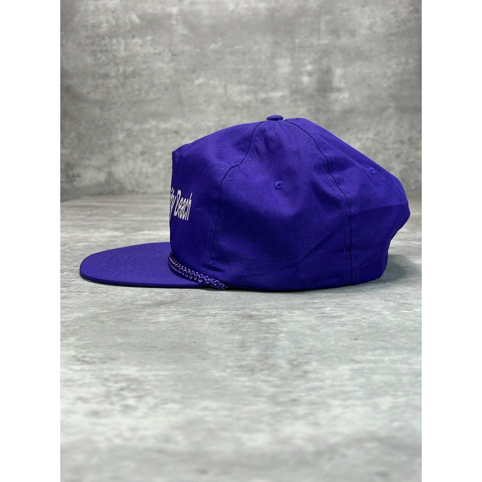 Vintage 90s Panama City Beach Graphic Spellout Strapback Hat OSFA