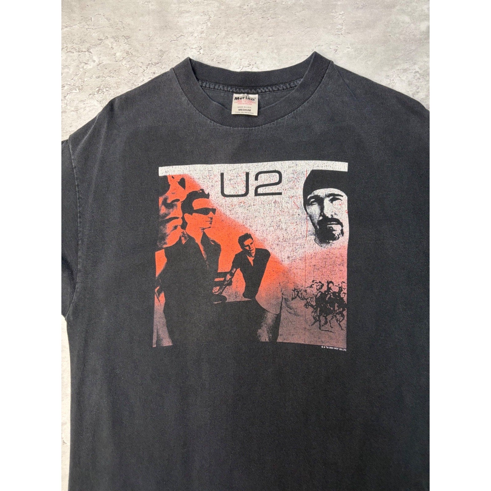 Vintage 2001 U2 The Goal Is Elavation Pop Rock Music Band T-Shirt Size Medium