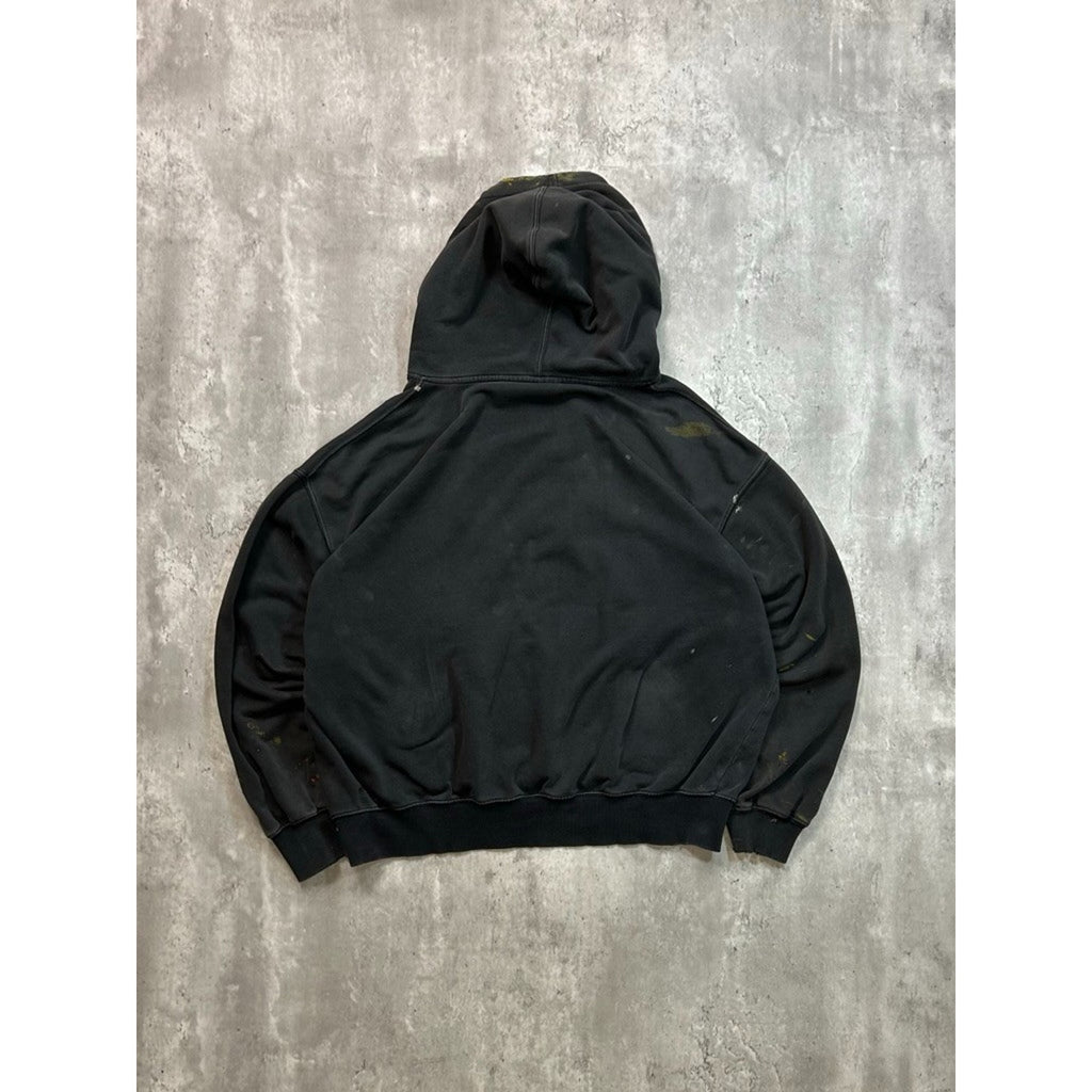Vintage Harley Davidson Distressed Embroidered Logo Hooded Sweatshirt Size Large