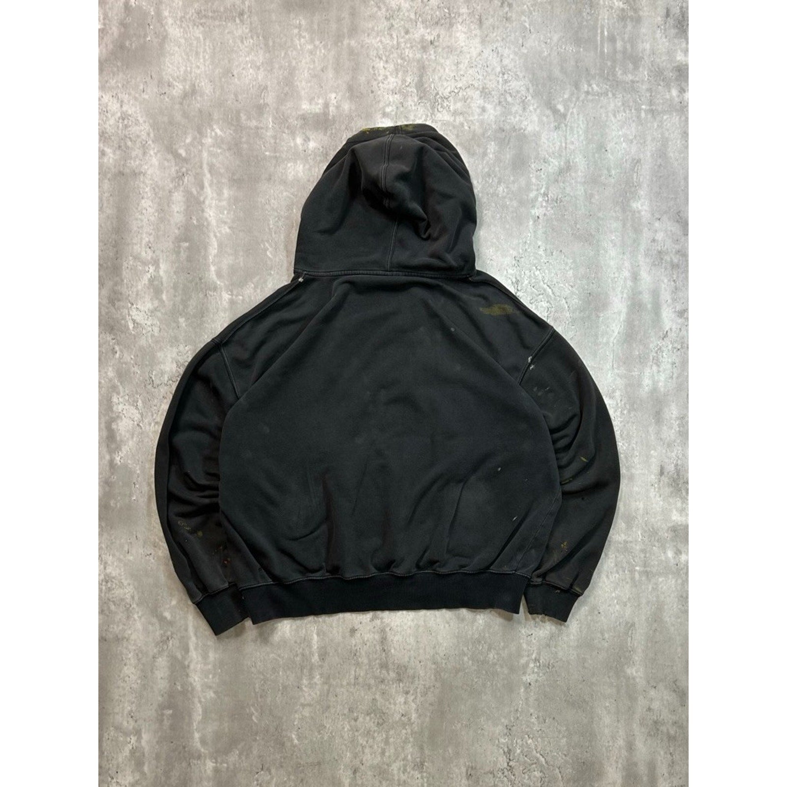 Vintage Harley Davidson Distressed Embroidered Logo Hooded Sweatshirt Size Large