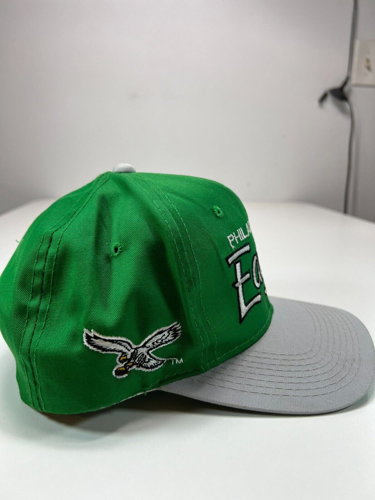 Vtg 90s Philadelphia Eagles NFL Sports Specialties Twill Script Snapback Hat