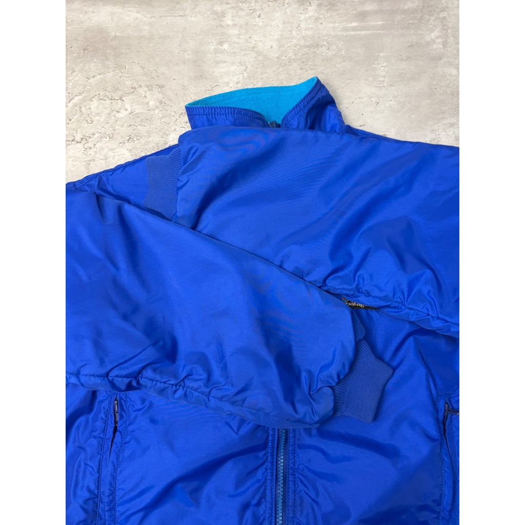 Vintage Patagonia Fleece Lined Embroidered Full Zip Bomber Jacket Sz Small YOUTH