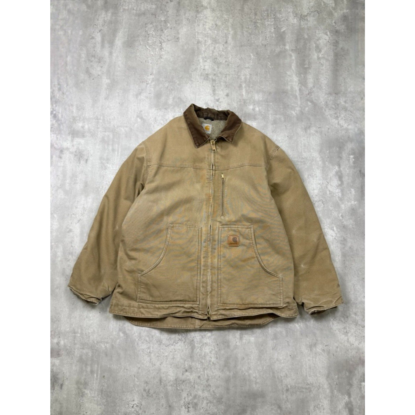 Vintage Carhartt Arctic Fleece Lined Canvas Workwear Jacket Size XL