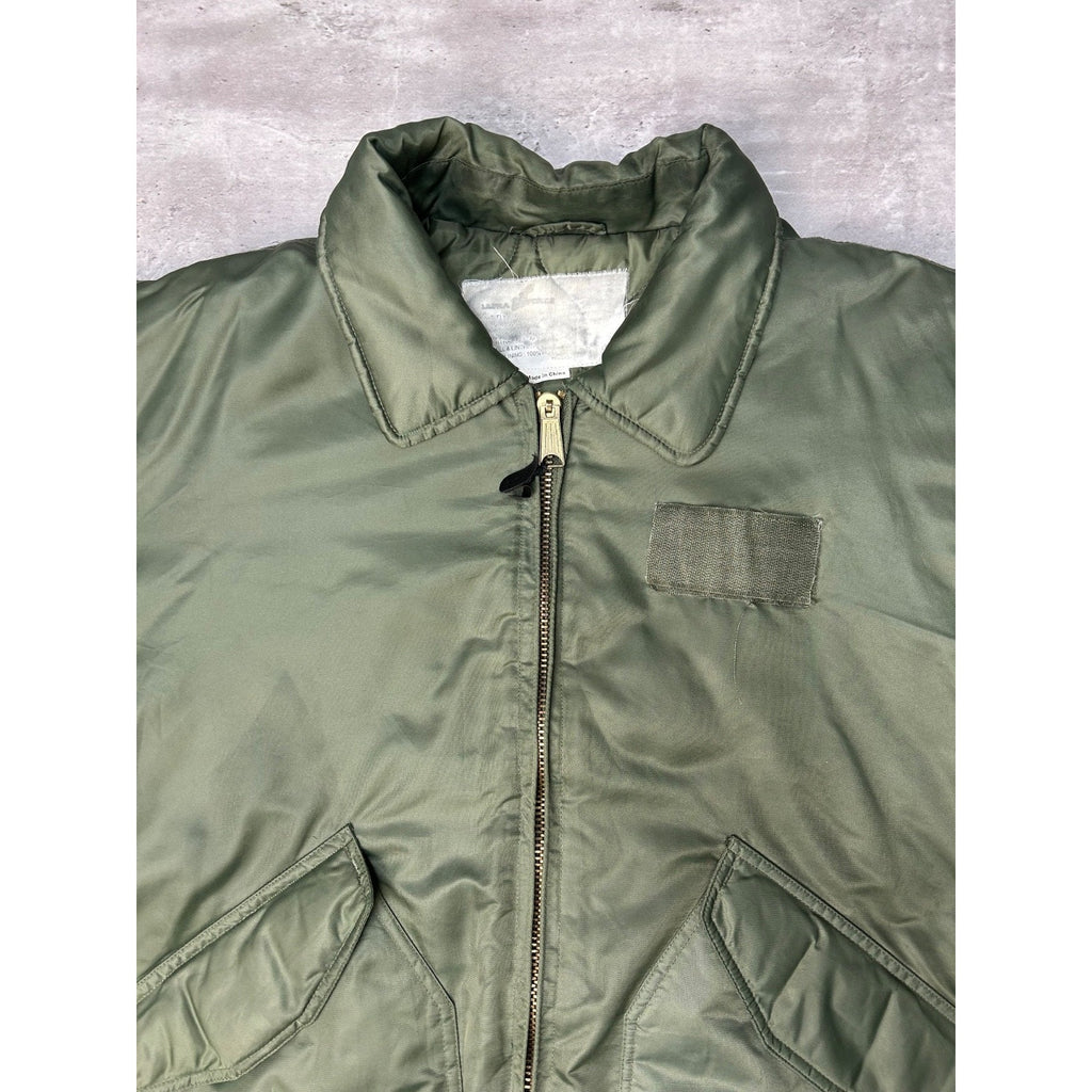 Vintage 80s/90s US Military Insulated Full Zip Pilots Bomber Jacket Size XL