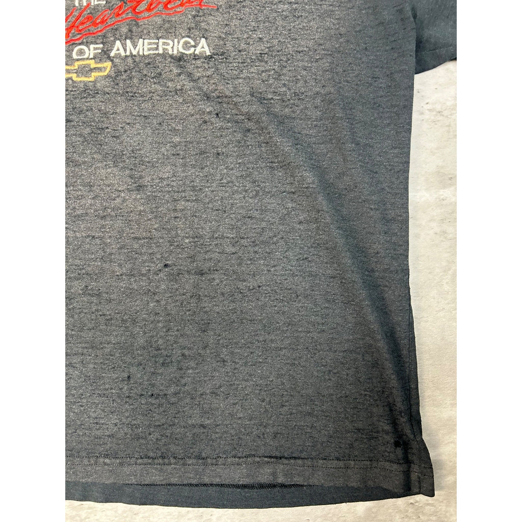 Vintage 90s Chevrolet Heartbeat Of America Embroidered T-Shirt Size Medium