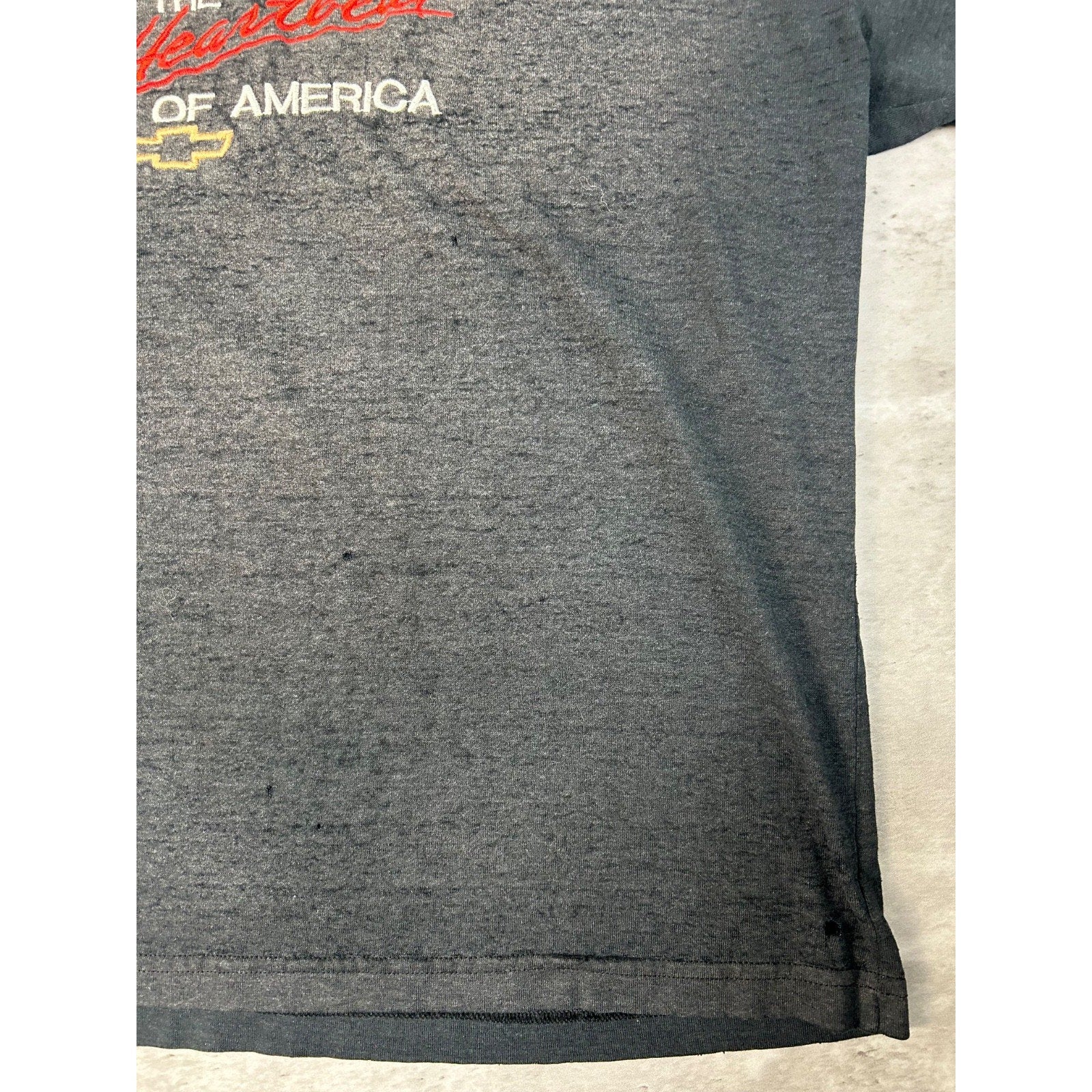 Vintage 90s Chevrolet Heartbeat Of America Embroidered T-Shirt Size Medium